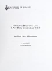 Tapa de International investment law