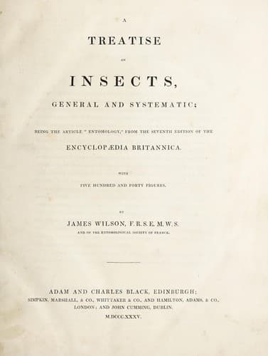 Tapa de A treatise on insects, general and systematic