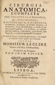 Tapa de Cirurgia anatomica, e completa por perguntas, e respostas, que contèm os seus principios ... e todas as operaçoẽs cirurgicas. O modo de fazer a panacèa mercurial, e de compôr os remedios mais usados na cirurgia