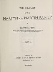 Tapa de History of the Martyn or Martin family, pt. 1.