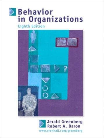 Tapa de Behavior in organizations