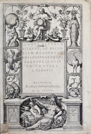 Tapa de Icones veterum aliquot, ac recentium medicorum, philosophorumque elegiolis suis editae