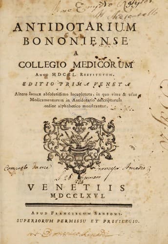 Tapa de Antidotarium Bononiense