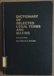 Tapa de Dictionary of selected legal terms and maxims