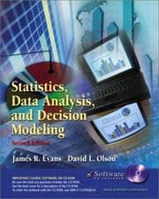 Tapa de Statistics, Data Analysis, and Decision Modeling