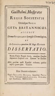 Tapa de Antiquitates Britanno-Belgicae, praecipue Romanae ... tribus voll. comprehensae ; quorum I. De Belgio Britannico. II. De Geta Britannico. [Acc. ... de icuncula quondam M[agni] Regis Aelfredi dissertatio] III. De Julii Vitalis epitaphio [cum notis ... Hen. Dodwelli ... Quibus acc. ... ad cl. Goetzium, de Puteolana et Baiana inscriptionibus, epistola]