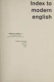 Tapa de Index to modern English [by]