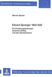 Tapa de Eduard Spranger 1902-1933