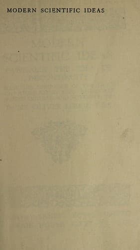 Tapa de Modern scientific ideas