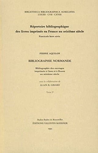 Tapa de Bibliographie normande
