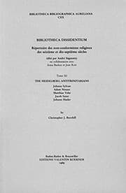 Tapa de Bibliotheca Dissidentium: Heidelberg Antitrinitarians No. 11 (Bibliotheca Bibliographica Aureliana)