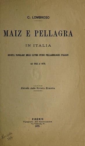 Tapa de Maiz e pellagra in Italia