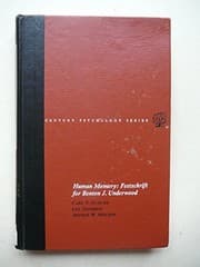 Tapa de Human memory; Festschrift in honor of Benton J. Underwood