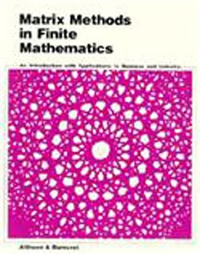 Tapa de Matrix methods in finite mathematics