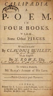 Tapa de Callipædia. A poem. In four books. With some other pieces