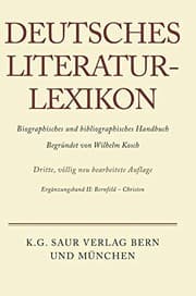 Tapa de Deutsches Literatur-Lexikon, Ergänzungsband II, Bernfeld - Christen (German Edition)