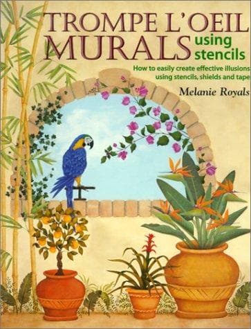 Tapa de Trompe l'oeil murals using stencils