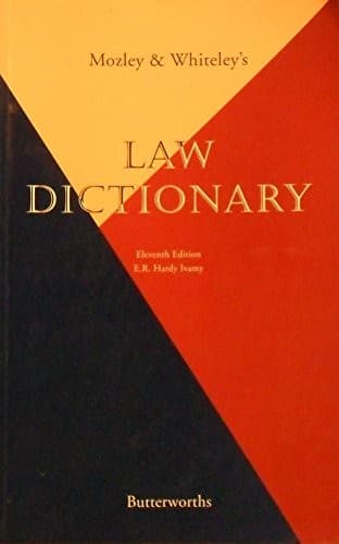 Tapa de Mozley & Whiteley's law dictionary.