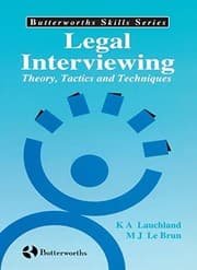 Tapa de Legal Interviewing : Theory, Tactics and Techniques
