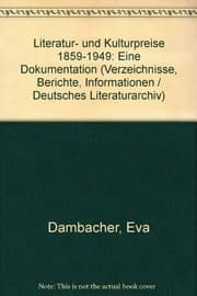 Tapa de Literatur- und Kulturpreise 1859-1949
