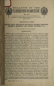Tapa de Report upon the black and boggy swamps drainage district, Hampton and Jasper counties, S.C