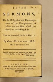 Tapa de Seven sermons, on the obligation and encouragement of the unregenerate, to labour for the meat which endureth to everlasting life. Preached in the First Parish in Wells