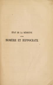 Tapa de État de la médecine entre Homère & Hippocrate