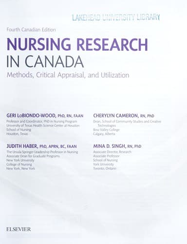 Tapa de Nursing research in Canada