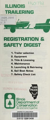 Tapa de Illinois trailering registration & safety digest