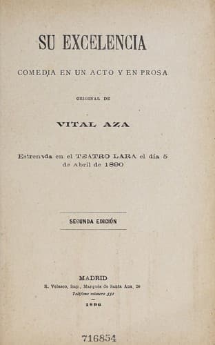 Tapa de Su excelencia