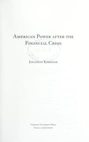 Tapa de American power after the financial crisis