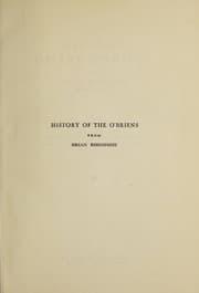 Tapa de History of the O'Briens from Brian Boroimhe, AD. 1000 to AD. 1945