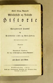 Tapa de Guil. Thom. Raynals philosophiske og politiske historie om Europæernes handel og besiddelser i Ost- og West-Indien