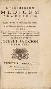 Tapa de Enchiridion medicum practicum; sive tractatus de morborum praxi. Cui subnectitur appendix de lue venerea