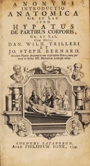 Tapa de Anonymi [i.e. P. Laurenberg's?] Introductio anatomica. Gr. et Lat. Item, Hypatus de partibus corporis, Gr. et Lat