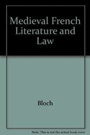 Tapa de Medieval French literature and law