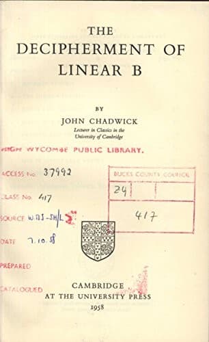 Tapa de The decipherment of linear B