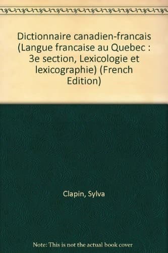 Tapa de Dictionnaire canadien-français