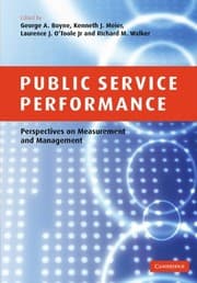 Tapa de Public Service Performance: Perspectives on Measurement and Management