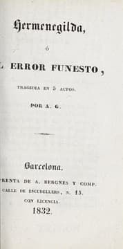 Tapa de Hermenegilda, o, El error funesto