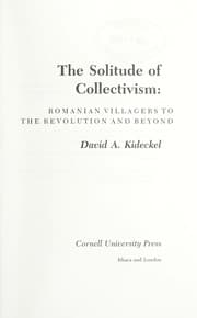 Tapa de The solitude of collectivism