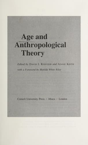 Tapa de Age and anthropological theory