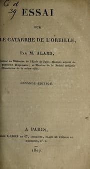 Tapa de Essai sur le catarrhe de l'oreille