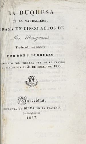 Tapa de La duquesa de la Vaubaliere