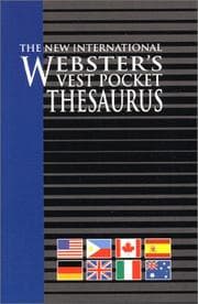 Tapa de Vest Pocket Thesaurus, The New International Webster's