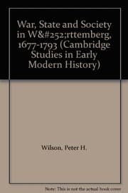 Tapa de War, state, and society in Württemberg, 1677-1793