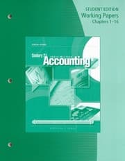 Tapa de Working Papers, Chapters 1-16 for Gilbertson/Lehman's Century 21 Accounting: General Journal, 9th