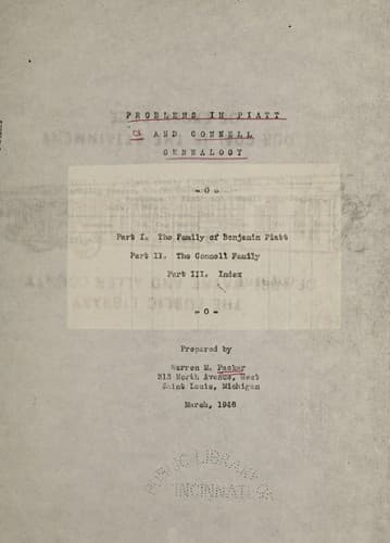 Tapa de Problems in Piatt and Connell genealogy