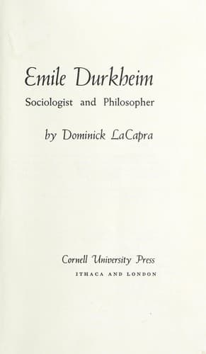 Tapa de Emile Durkheim