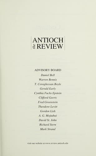 Tapa de The Antioch review